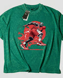 Nike X Jordan- Heavy Cotton Acid Wash Drop Shoulder T-shirt -Green