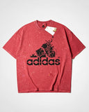 Adidas- Heavy Cotton Acid Wash Drop Shoulder T-shirt -Maroon