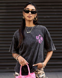 H&M- Heavy Cotton Acid Wash Drop Shoulder T-shirt -Black