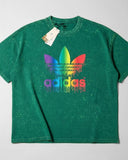 Adidas- Heavy Cotton Acid Wash Drop Shoulder T-shirt -Green