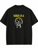 H&M Oversized T-Shirt Black Nirvana