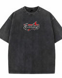 NIKE- Heavy Cotton Acid Wash Drop Shoulder T-shirt -  Black
