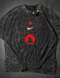NIKE- Heavy Cotton Acid Wash Drop Shoulder T-shirt -  Black