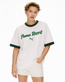 P Ecru Premium Essentials  Ringer White/Green Drop Shoulder T-Shirt