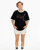 P Graphic Core Ringer Black/White Drop Shoulder T-Shirt