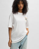 HUGO Cotton-jersey T-shirt with surf artwork