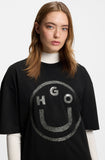 HUGO Cotton-jersey T-shirt with Happy HUGO logo