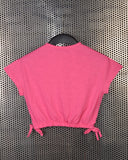 Kids Graphic Tee With Elastic Bottom-pink