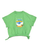 Kids Graphic Tee With Elastic Bottom-Green