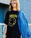 H&M Oversized T-Shirt Black Nirvana