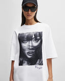 HUGO NAOMI x BOSS interlock-cotton T-shirt with dropped shoulders