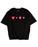 Hugo Cotton- T-shirt with playing-cards logo Black