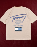 Tommy Jeans signature logo back print t-shirt in beige