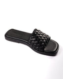 AE WOMEN Puffy Braided Slide Sandal
-BLACK