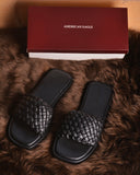 AE WOMEN Puffy Braided Slide Sandal
-BLACK