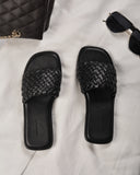 AE WOMEN Puffy Braided Slide Sandal
-BLACK