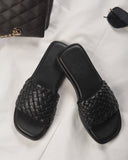 AE WOMEN Puffy Braided Slide Sandal
-BLACK