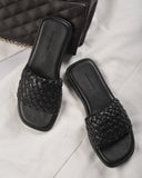AE WOMEN Puffy Braided Slide Sandal
-BLACK
