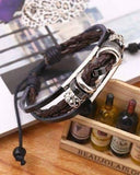 Bracelets - O Letter Shaped Braided Bangle Beads - Black - handsandhead